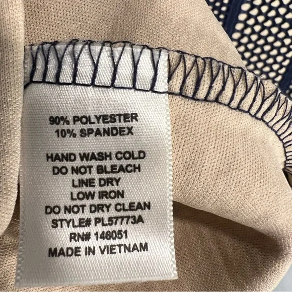 Monteau Blue Overlay Tan Lining Sleeveless Fit & Flare Dress Plus Size XXL - Picture 11 of 11